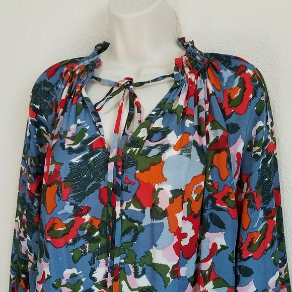 RUNGOLEE Louise Mist Multi Floral Silk Blouse - Picture 3 of 7